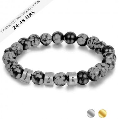 Le Bracelet OBSIDIENNE SNOWFLAKE 3