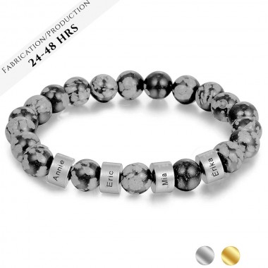 Le Bracelet OBSIDIENNE SNOWFLAKE 4