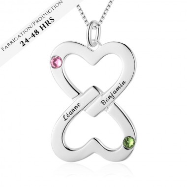 The Double falling hearts necklace