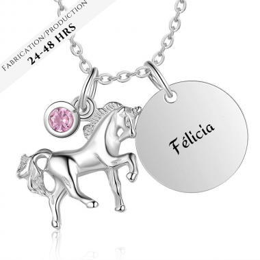 Unicorn birthstone necklace