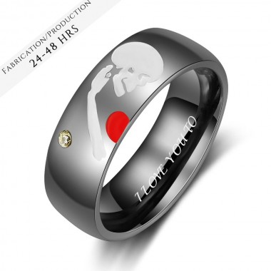 The Skull and Heart Birthstone Ring