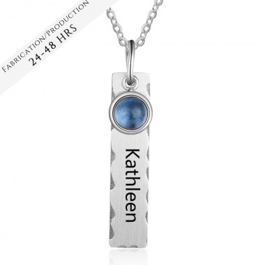 Necklace Barre Simple birthstone