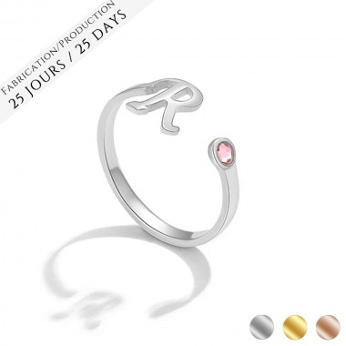 The Ring Initial Birthstone