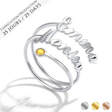 The Double Name Ring Birthstone