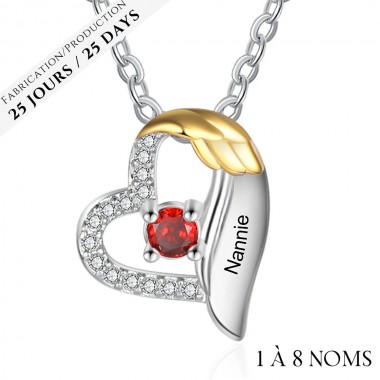 Le Pendentif Amour Cœurs Ailé