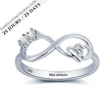La Bague Duo Infinité Cœurs
