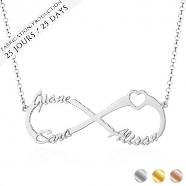 The Name Necklace Family infinity heart