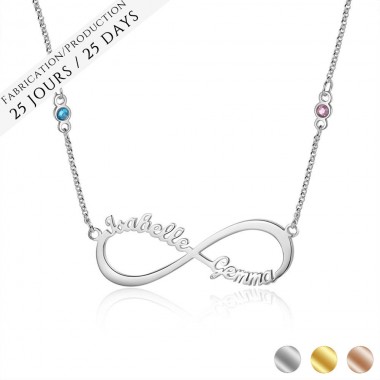 The Infinity Birthstone Name Necklace