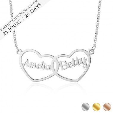The Double Hearts Name Necklace