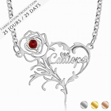 The Rose Heart Name Necklace