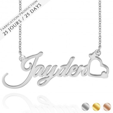 The Name Necklace Small Hearts