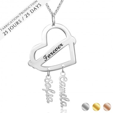 The Name Necklace Heart Double Names