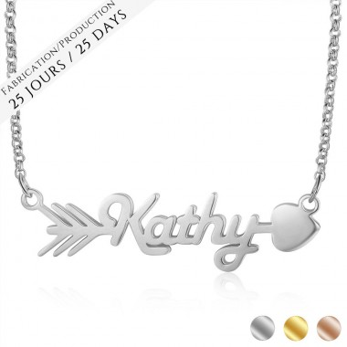 The Arrow Heart Name Necklace