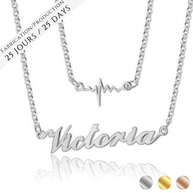 The Double Heartbeat Name Necklace