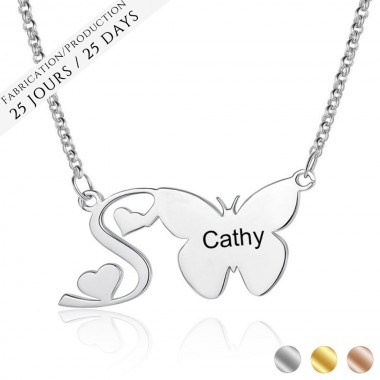 The Name Necklace Butterfly initial