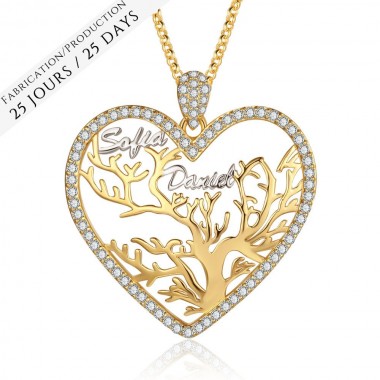 The name necklace Heart Tree 2
