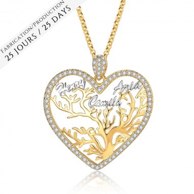 The name necklace Heart Tree 3