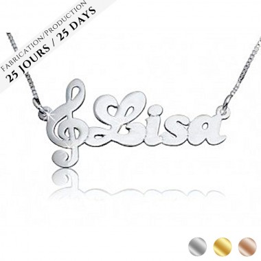 The Treble clef name necklace