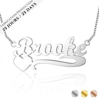 The Underlined Heart Name Necklace