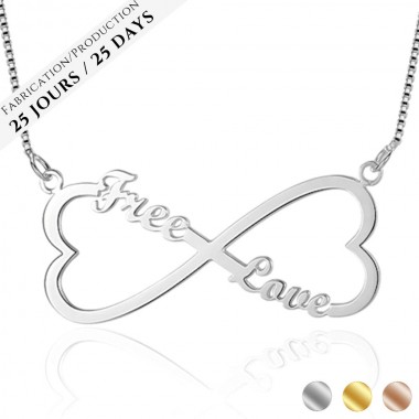 Infinity Double Hearts Name Necklace