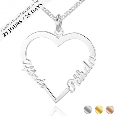 The Duo Heart Name Necklace