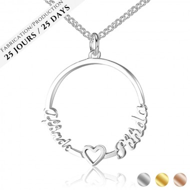 The Name Circle Heart Necklace