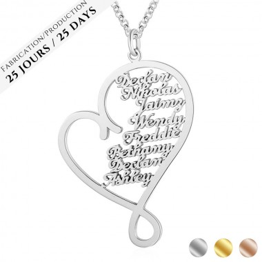 The Name Necklace Family Heart